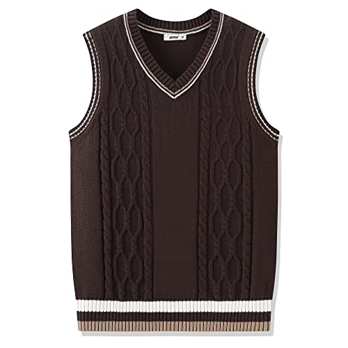 Image of JSTEX Boys Sweater Vest 100% Cotton Kids Uniform Vest V-Neck Sleeveless Knit Pullover for Boy Girls Toddler Size 4-14