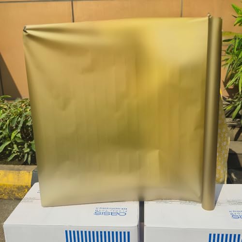 Image of Oasis Frosted Antique Gold Bouquet Wrapping Roll | Premium Korean Style Flower Wrap for Fresh Flowers & Gift Packaging | Florist Essential Supplies | 60 Micron - 25 Meter Long