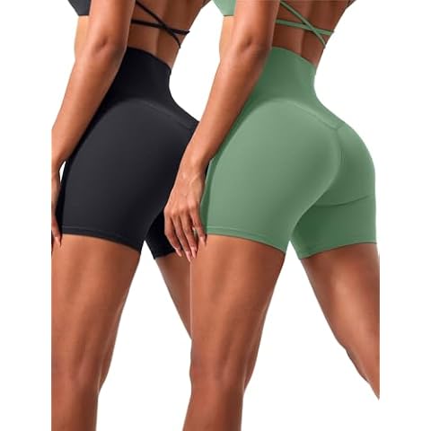 VOENXE Women High Waisted Yoga Shorts Cover
