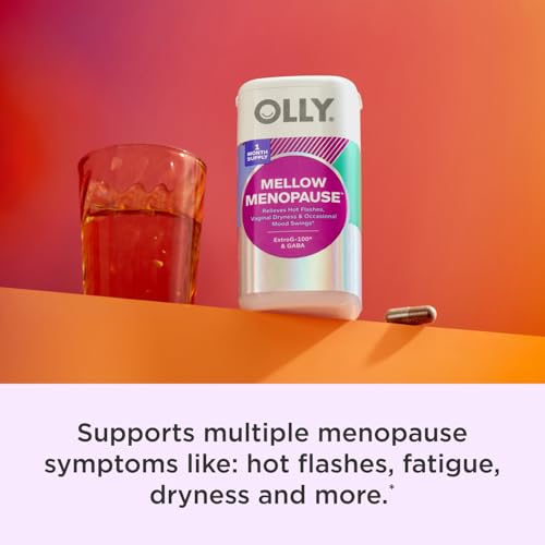 OLLY Mellow Menopause Supplements for Women, Supports Hot Flashes, Vaginal Dryness & Occasional Mood Swings,* Estro-G100®, GABA, Vegan Capsules, 1 Month Supply - 30 Count - Image 6