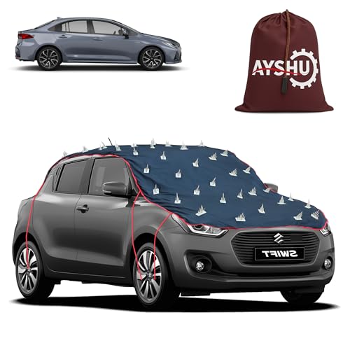 Image of AYSHU Water-Resistant Spike Car Cover for Toyota Corolla Old - Protects from Dogs, Monkeys, Dust, Sunlight & UV - Full Roof Universal Fit