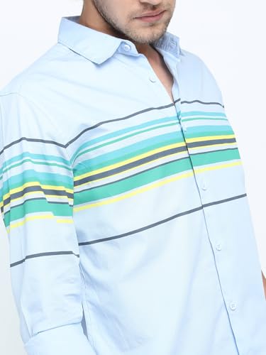 Image of Highlander Men's Slim Fit Striped Shirt | Full Sleeves | Everyday Wear Stylish Shirt for Men