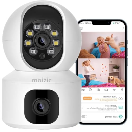 Image of Maizic Smarthome Supercam WiFi Indoor 5+5MP FHD CCTV Camera with Color Night Vision, Two Way Audio, Motion Detection, Multi Users View and SD Card Support (Up to 128 GB)
