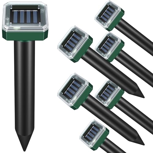 Anti-taupes pour pelouses lot de 8 piquets solaires pour éliminer les monticules
