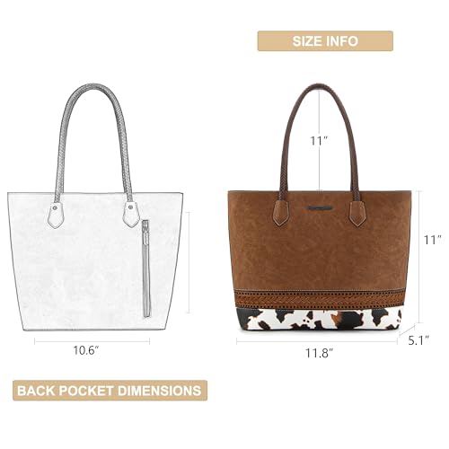 Image of Montana West Woven Tote Bags for Women Purses and Handbags with Back Zipper Pocket