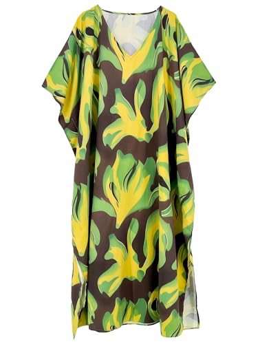 Image of Moss Rose Kaftan Dresses for Women Summer Swimsuit Cover up Caftan Dress