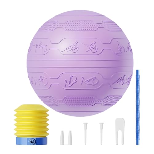 Wezalget Pelota de Pilates, Pelota de Gimnasia Suave de 65 cm para Fitness, Yoga, Pilates y Embarazo, Pelota de Yoga con Pesas para Equilibrio y Estabilidad