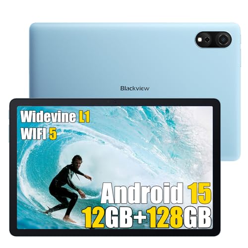 Blackview Tab 90 WiFi Androd 15 Juegos Tablet 11 Pulgadas 2025, 12GB+128GB+1TB Octa-Core Gaming Tablet, 8200mAh, 5G WiFi Tableta PC, Widevine L1, Toma 3,5 mm, OTG, FM, Hall, Modo PC, Azul