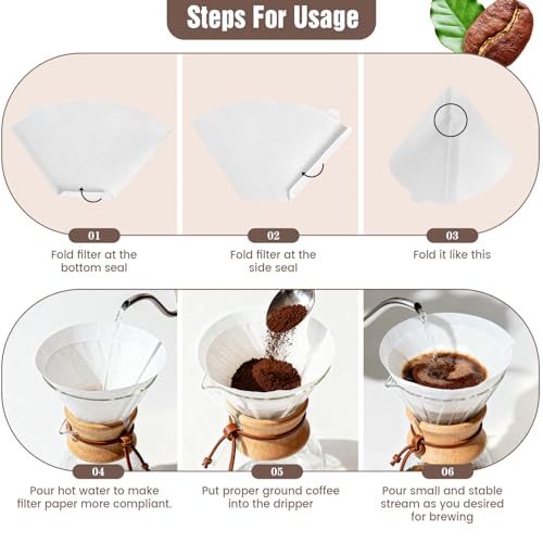 Image of Clinuse 200Pcs #4 Cone Coffee Filters 8-12 Cup Compatible with Ninja Maker