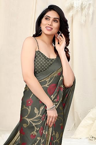 Image of MIRCHI FASHION Saree for Woman Chiffon Floral Printed | Lightweight Daily Wear Women's Sari with Unstitched Blouse Piece (Available in 20 Colors)