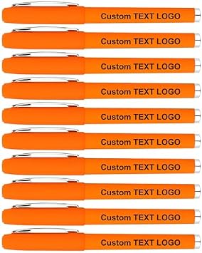 Custom Pens Personalized Engraved GEL Ink Pens for Gifts, Events 100/200/500 Bulk Optional Orange