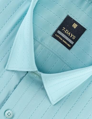 Image of 7-DAYS Premium Men's Formal Shirts - Cotton, Self-Design, Full Sleeve, Regular Fit, with Pocket, Stylish Office Shirts for Men