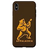 Viva Appalachia Black Bear Banjo Player Retro スマホケース iPhone XS Max 用