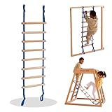 AVDAR Rope Ladder for Kids Designed for Indoor Jungle Gyms, Wooden Swing Rope Ladder, Indoor Playground Accessories Tree House Accessories
