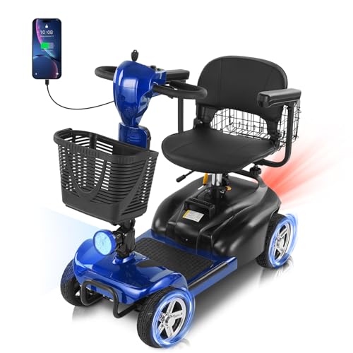 15/30 Miles 4 Wheels Mobility Scooter for Adults&Seniors Up to