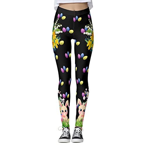 Funny Easter Candy Yoga Pants Leggings for Women Girls High Waisted Tummy Control Stretchy Workout Sports Leggings Tights