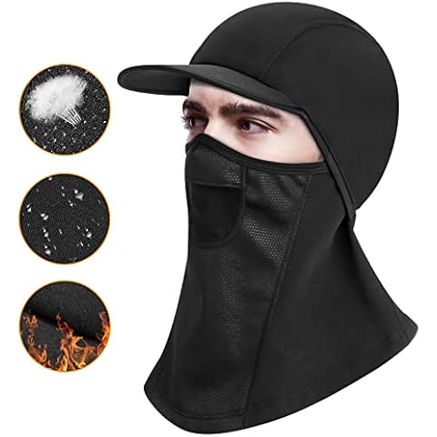 BRGOOD Balaclava Face Mask for Men, Winter Windproof Ski Visor Brim Mask Warm Balaclava Full Face Mask Thermal Fleece with Lycra Fabric Waterproof Balaclava for Cycling Skiing Motorcycle Snowboard Cover