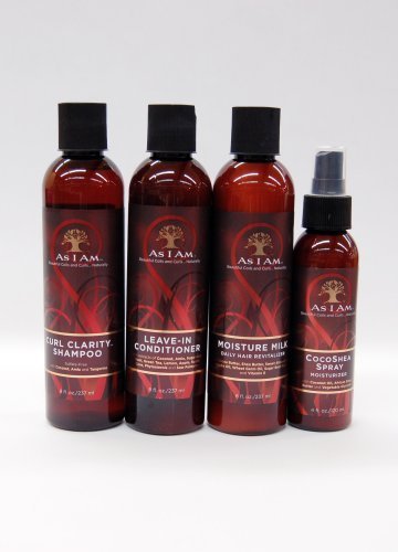 As I Am Hair Care Set I- Shampoo, Leave-In Conditioner, Moisture Milk & Cocoshea Spray