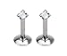 16G Internally Threaded Square Dia Cut Clear Gem Prong Set 5/16"(8mm)Labret Sold as Pair by eg gifts