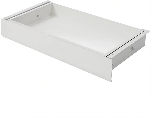 FLEXISPOT S07LW Under Desk Drawer with tray, storage organizer 38x22x5 cm, safety sliding drawers (White)