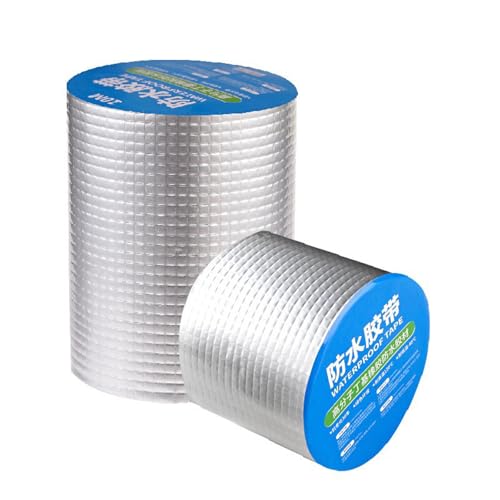 LuminescentDream Cinta Impermeable Cinta de Butilo Impermeable Autoadhesiva Cinta de Sellado reparadora Multiusos para Fugas de Techo reparación de Grietas ruptura de tuberías（Color: Plata）