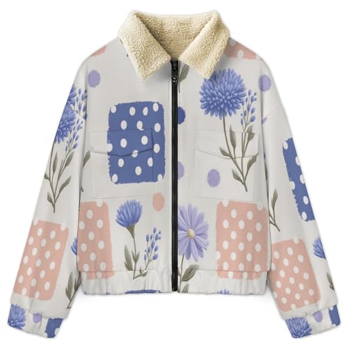 Veste polaire fleurie pour femme idéale pour les balades d'hiver et moments cocooning