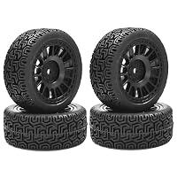 Qiilu Pneus de 86 mm Pneus en caoutchouc à jante de 86 mm avec contour en V pour WLToys 144001