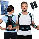 POSTURALIS Correcteur de Posture - Ceinture Dorsale/Lombaire et Redresseur de Dos pour Soulager les Douleurs au Dos et aux Épaules - Orthèse Réglable Homme/Femme avec 2 Supports d'Épaules, (M)