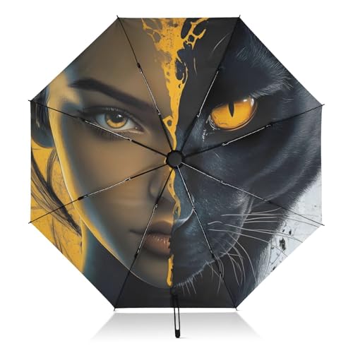 Parapluie léopard automatique solide qui ne se retourne pas face au vent et aux UV