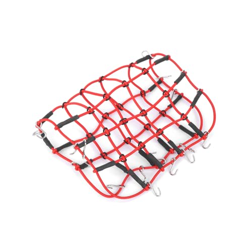 Tiiyee Rete Elastica Portapacchi, Bagagli Auto Cingolata da Carico Altamente RC con Gancio 1/10 1/8 Camion Cingolato Portapacchi Accessor per Organizzativa Posteriore Portabagagli Sul Tetto Baule Suv