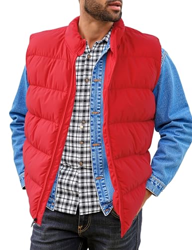Men'S Winter Lightweight Puffer Vest Sleeveless Jacket Casual Puffy Vests