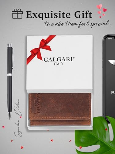 Leather Trifold Wallets For Men | RFID Blocking | Premium Buffalo Oily Leather | Vintage Luxury Gift For Men | Front Pocket Wallets | 1 ID Window | 8 Credit Card Pockets3