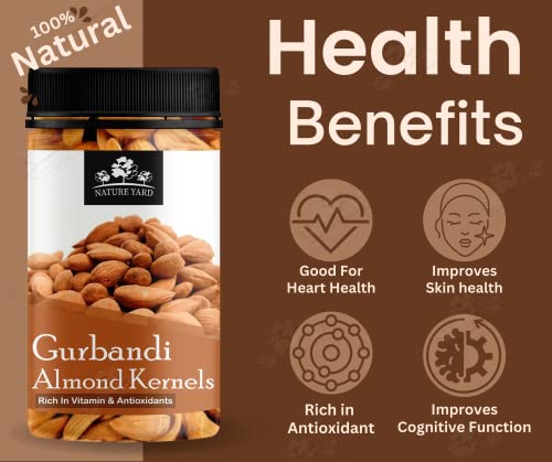 Image of NATURE YARD Orignal Afghan Gurbandi Almond /Badam Giri Rich in Oil - 100% Pure & Natural - 250Gm