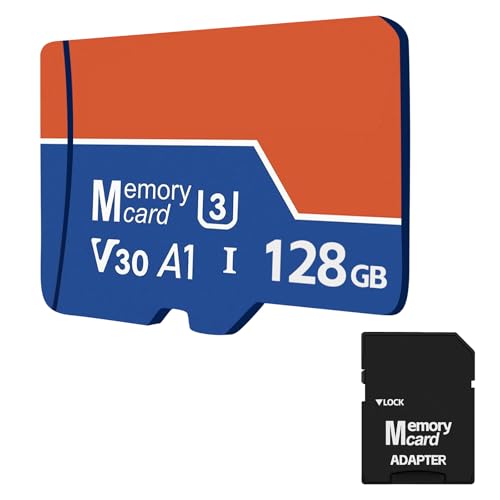 �A�_�v�^�[�t��128GB Micro SD�J�[�h �N���X10 V30 U3 A1�����������[�J�[�h 4K�r�f�I�^��p �X�}�[�g�t�H���A�^�u���b�g�A�J�����A�h���[���A�_�b�V���J���A�Q�[���@�p�̐M�����̍����X�g���[�W