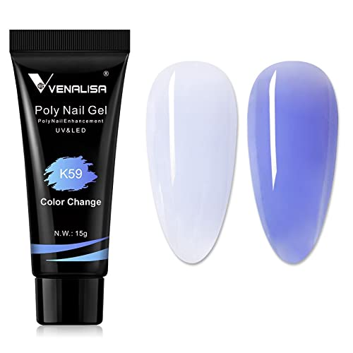 Venalisa Poly Builder Gel - Poly Nail Gel, 15g Acrylic Polish Extension, Transparent Camouflage, Manicure and Pedicure Art (Poly-15g-K59)-image-17