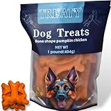 Healthy Pumpkin Puree Chicken Dog Treats Baked Bone Shape All Natural Grain Free Human Grade Ingredients 16oz