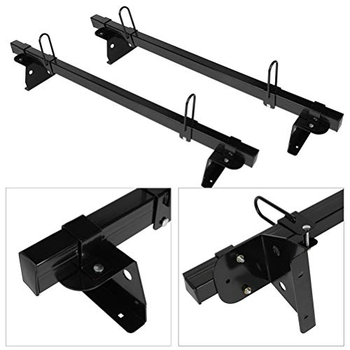 Aintier Ladder Roof Racks Steel Black Rack for Nissan NV200 2013-2018 without Rain Gutters Fullsize Van 2 Bars 50  Universal Cargo Van Ladder Racks