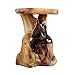 WELLAND Cedar Root Wood Log Side Table, End Table, Rustic Primitive Natural Live Edge
