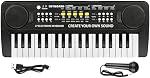 M SANMERSEN Clavier pour piano enfant - 37 Keys Pianos pour les enfants Débutants Piano électronique avec Microphone Jouets musicaux éducatifs pour 3 4 5 6 Année Vieux Garçons Filles Cadeaux , Double Haut-parleur, Jouets éducatifs musicaux, Cadeau anniversaire pour 3 4 5 6 7 8 Année Fille