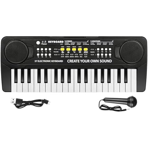 Kids Piano Toys - 37 Keys Musical Keyboard for Toddler with Microphone
