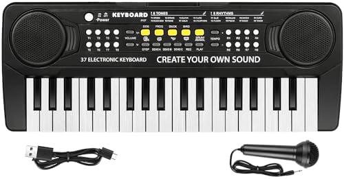 Kids Piano Keyboard - 37 Keys Piano Toys for Kids, Beginner Keyboard Piano for Kids, Educational Musical Toy for Kid, Electronic Keyboard Piano with Microphone for 3 4 5 6 7 8 Year Old Boys Girls Gift by M SANMERSEN - Used condition - US$19.37
