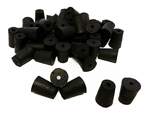 GSC International RS-1-1 Rubber Stoppers, Size 1, Drilled 1-Hole (1-Pound Pack),Black