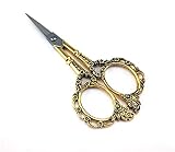 Yueton Vintage Europea Style Plum Blossom Needlework Embroidery Scissors (Gold)