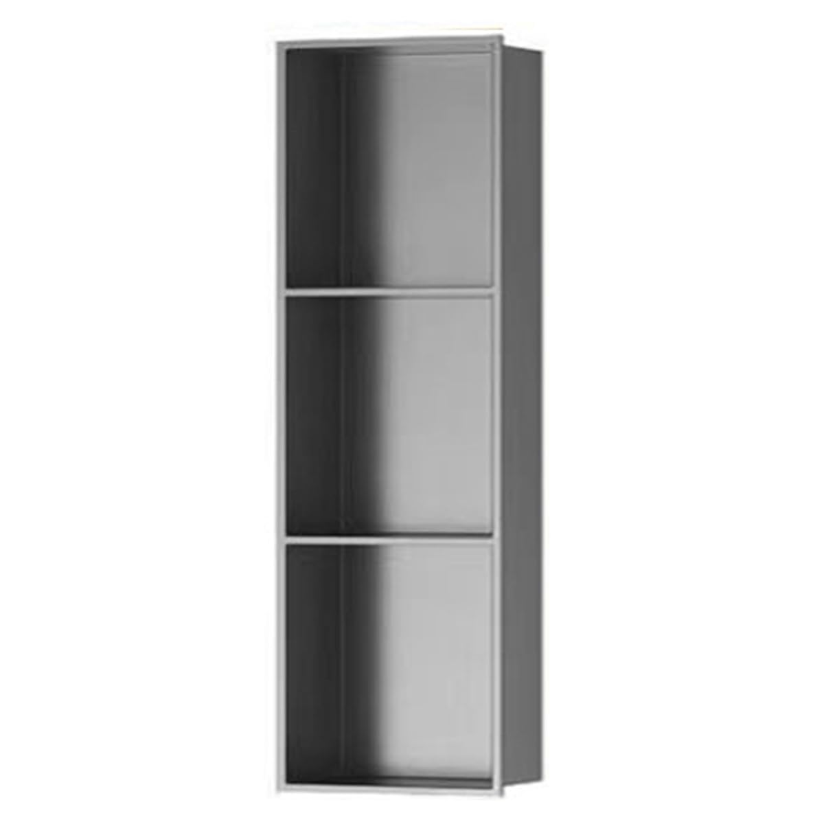 LuxeBath Niche de Douche Encastrée Murale, 90x30x10 cm, en Acier Inoxydable, Argent, sans Rebord