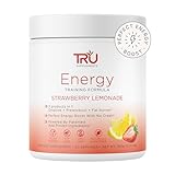 TRU Supplements Energy, Pre Workout Training Formula, Vegan Friendly, No Jitters, Improve Workout Performance, Naturally Extracted Flavors, 20 Servings (Strawberry Lemonade)