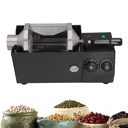 OPPWONG Torréfacteur de café, Torréfacteur Automatique en Verre à Température Réglable de 1,5 KW pour Usage Domestique, Torréfacteur de 60 à 200 ℃, Chauffage Uniforme pour Grains de