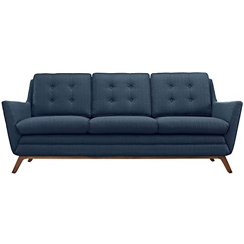 Modway Beguile Mid-Century Modern Sofa With Upholstered Fabric In Azure #TOP6