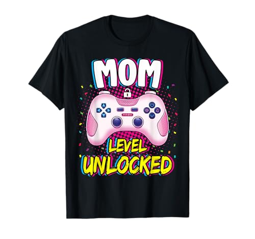 Mom to Be Shirt Gamer Future Mom Level Unlocked Maglietta