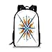 Produktbild School Bags Compass,Watercolor Directions North South East West Windrose Pathfinding Work of Art,Burnt Sienna Blue for Boys&Girls Mens Sport Daypack