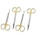 AAPROTOOLS 4 O.R GRADE IRIS OPHTHALMIC SCISSORS STRAIGHT+CURVED WITH GOLD HANDLE A+ QUALITY